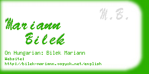 mariann bilek business card